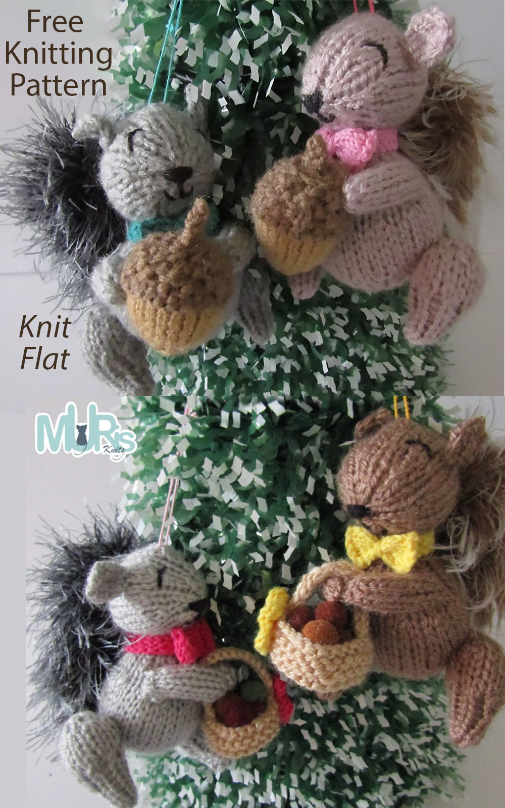 Free Knitting Pattern Nutty Holiday Squirrels