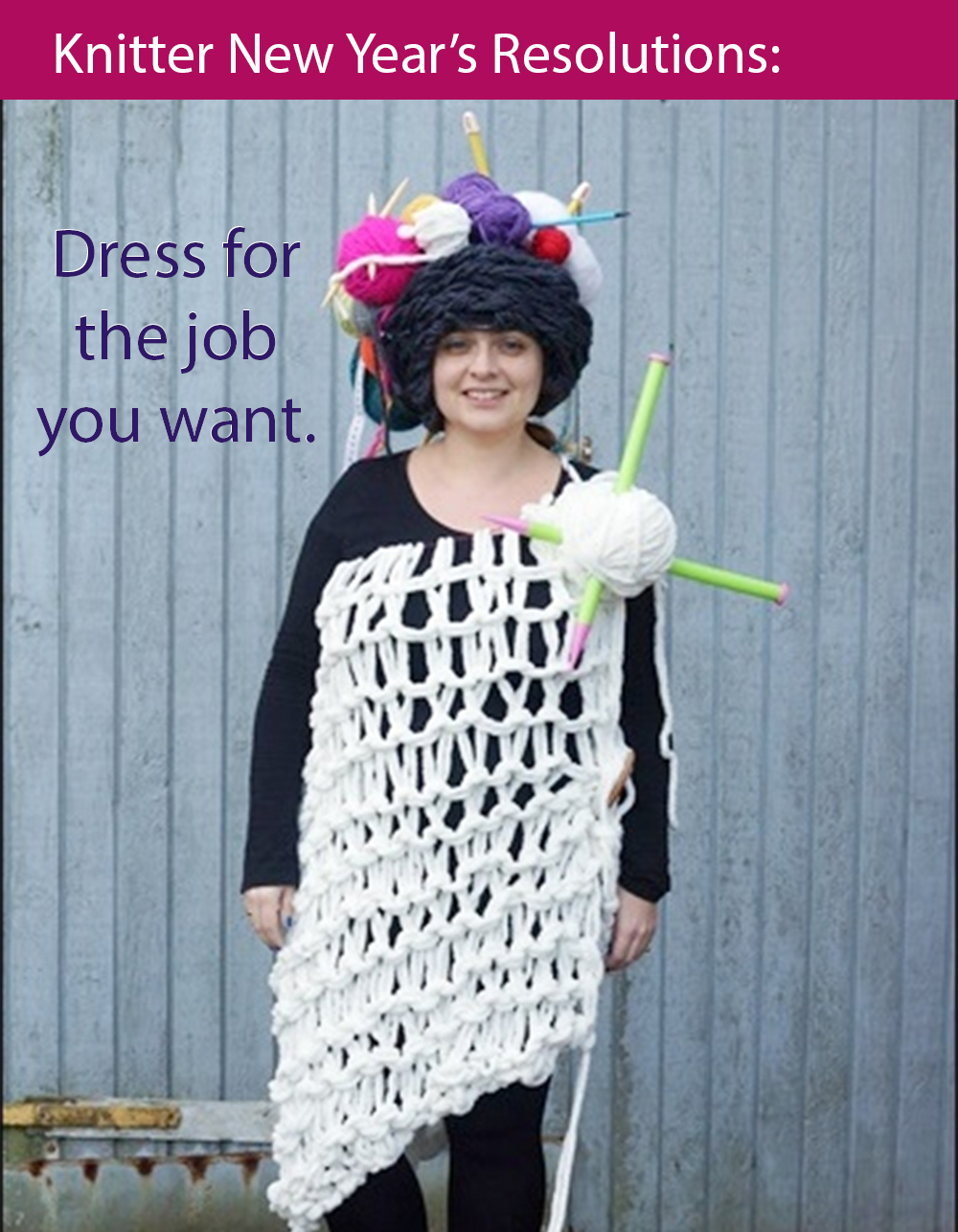 Free Knitting Pattern for a Knitter Costume