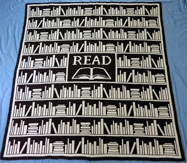 Knitting Pattern for Book Lover Blanket