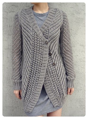 Oblique Cardigan free knitting pattern and more free cardigan sweater knitting patterns
