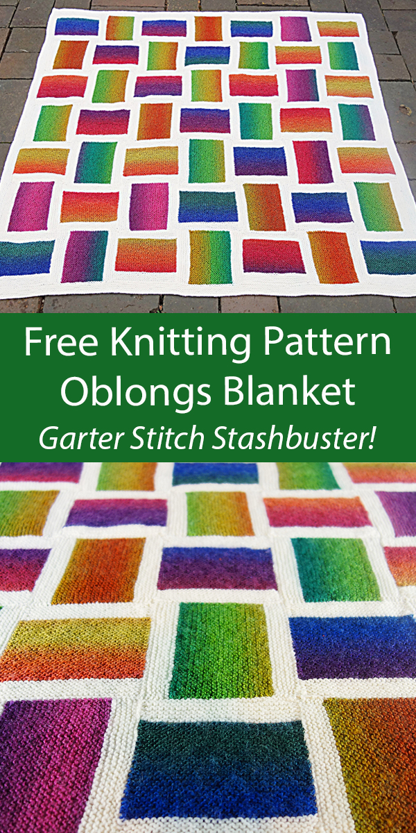 Oblongs Blanket Free Knitting Pattern Garter Stitch Stashbuster