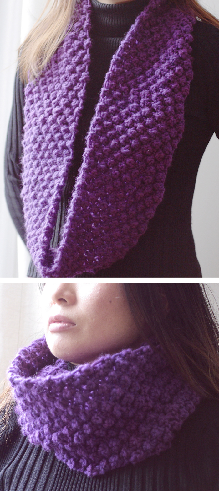 Free Knitting Pattern for Obsession Infinity Scarf