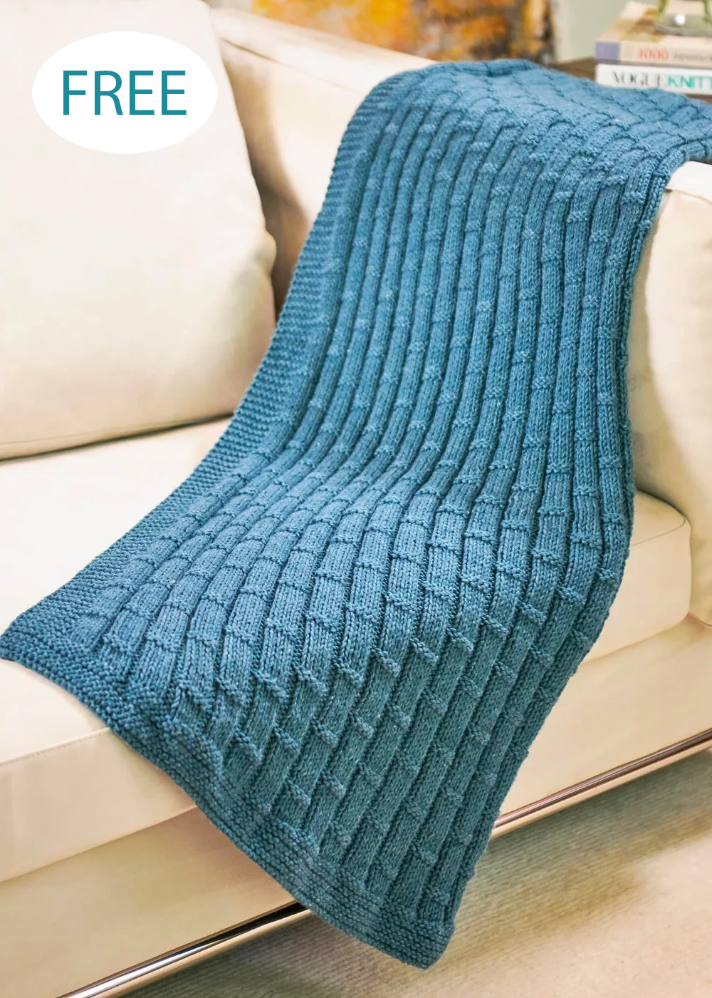 Free Easy Ocean Ridge Blanket Knitting Pattern