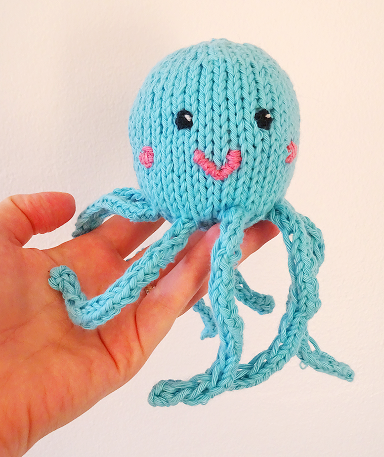 Free Knitting Pattern for Theo's Octopus Baby Toy