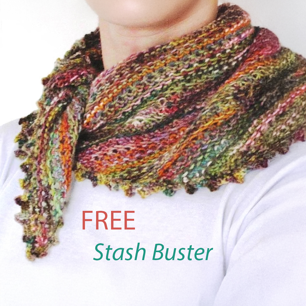 Free Odds and Ends Kerchief Scarf Knitting Pattern