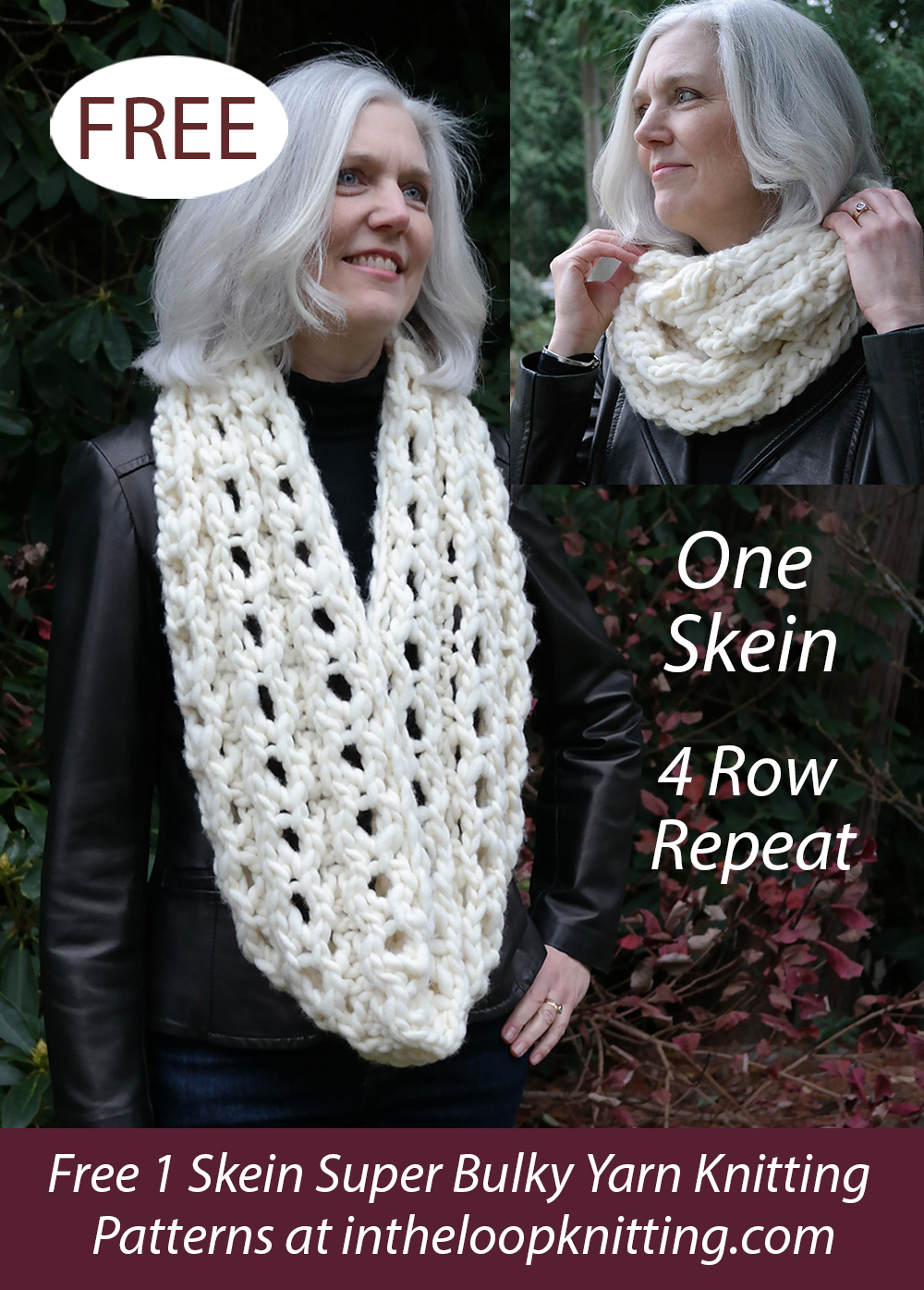 Free One Skein Off the Chain Cowl Knitting Pattern