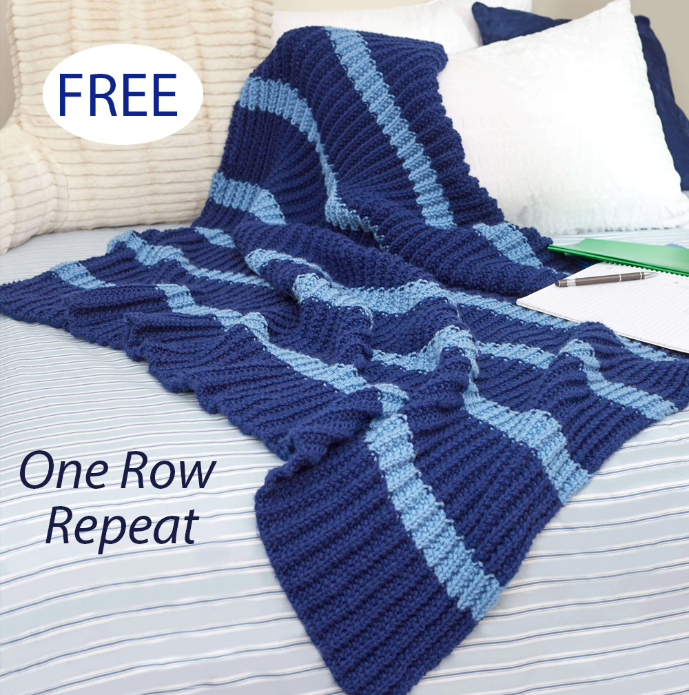 Free Striped Blanket Knitting Pattern Off-to-College Throw Blanket