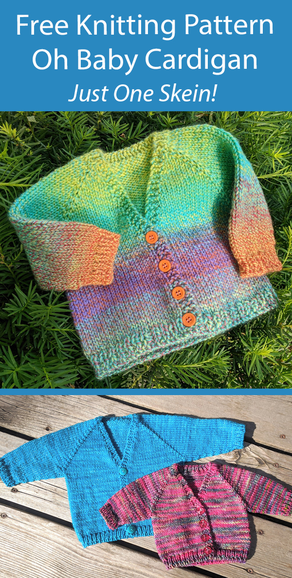 Free Baby Sweater Knitting Pattern Oh Baby Cardigan One Skein