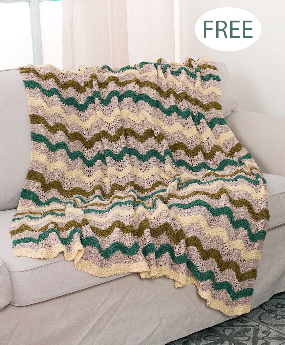 Old Shale Ridged Blanket Knitting Pattern