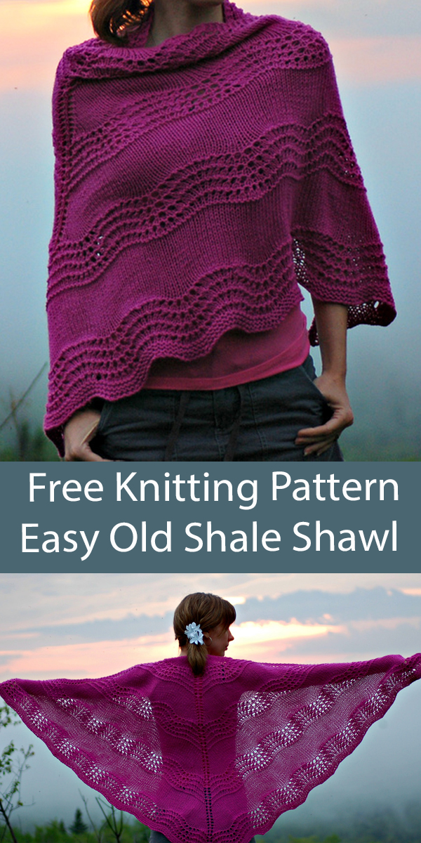 Old Shale Shawl Free Knitting Pattern and more free shawl knitting patterns at http://intheloopknitting.com/textured-shawl-knitting-patterns/