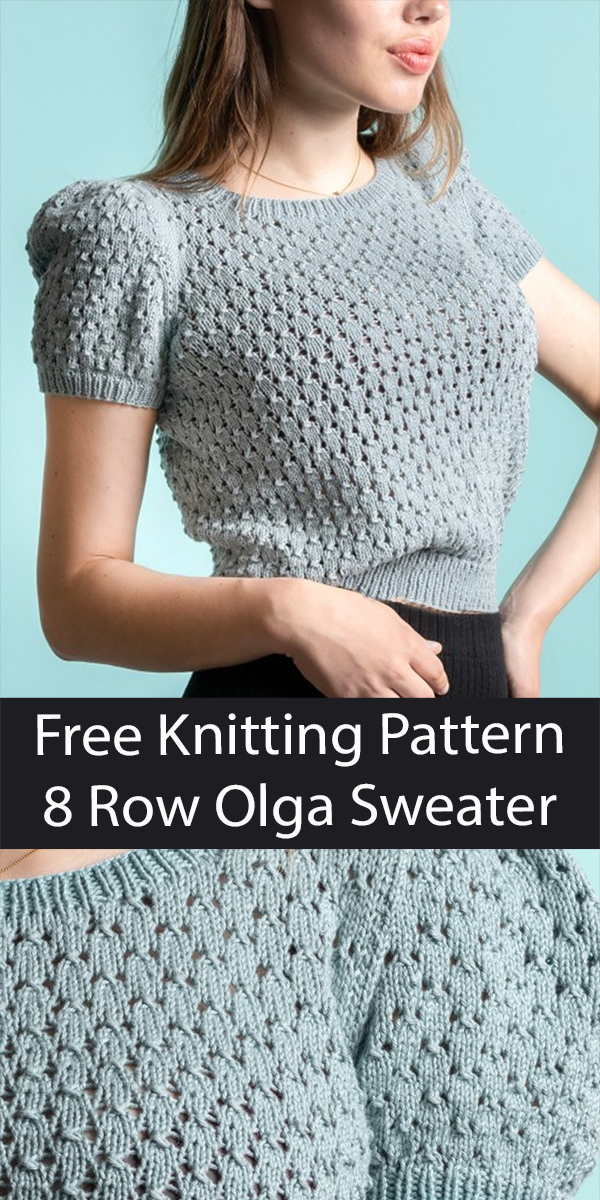 Free Sweater Knitting Pattern Olga Top 6 Row Repeat
