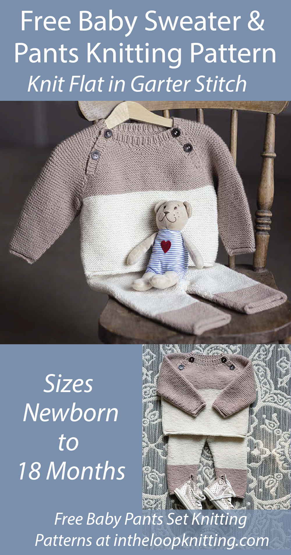 Free Baby Sweater and Pants Knitting Pattern Oliver Jumper and Trousers