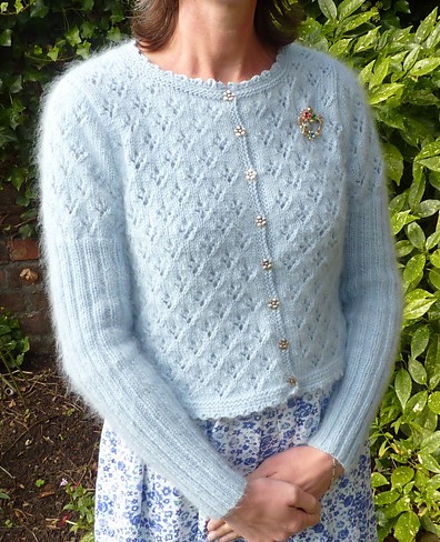 Original Vintage Knitting Pattern Womans Summer Cardigan 34-30" Lace weight yarn 