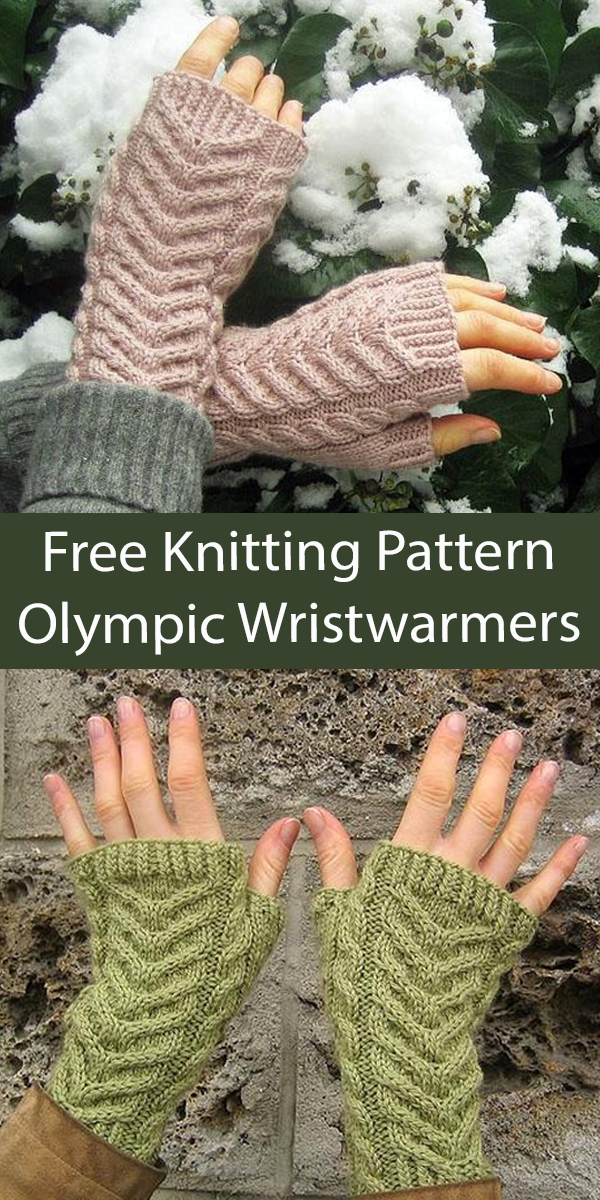 Free Mitts Knitting Pattern Olympic Wristwarmers