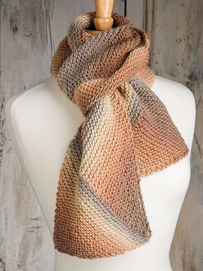 Free knitting pattern for On the Bias Scarf and more colorful scarf knitting patterns