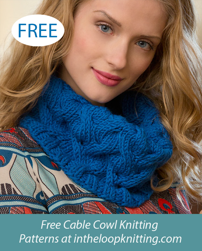 Free Blue Cable Cowl Knitting Pattern