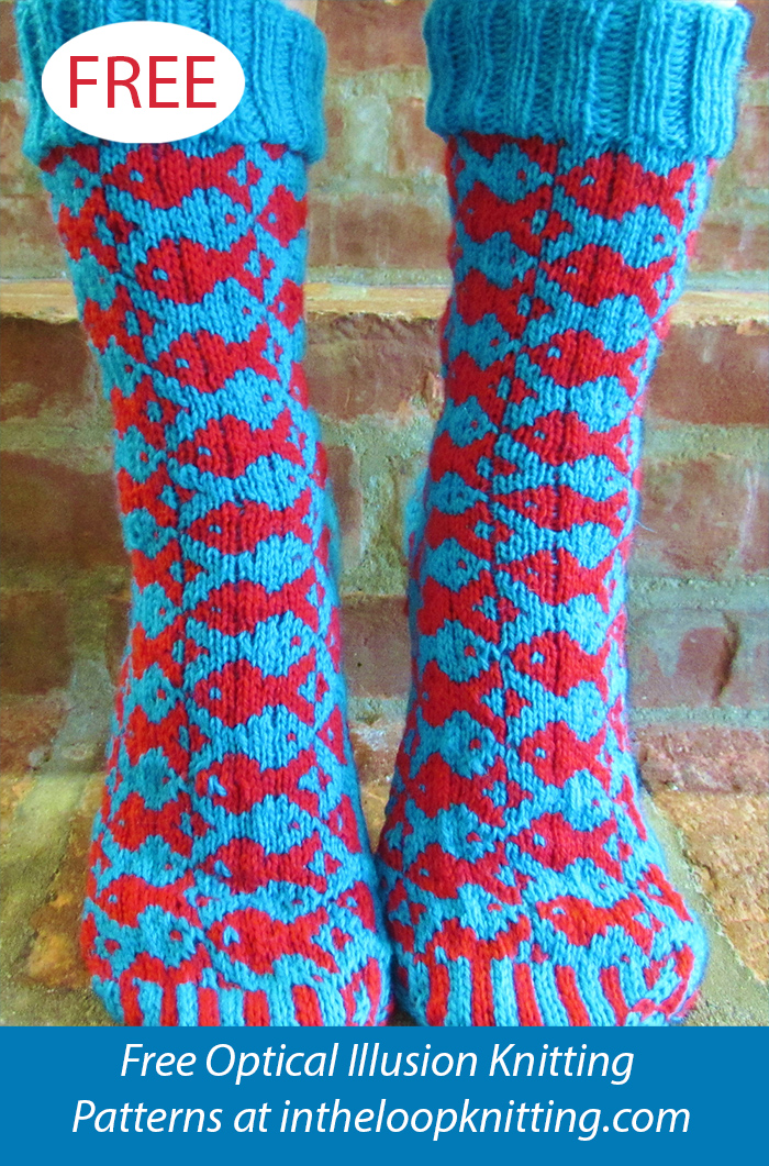 Free One Fish, Two Fish Socks Knitting Pattern