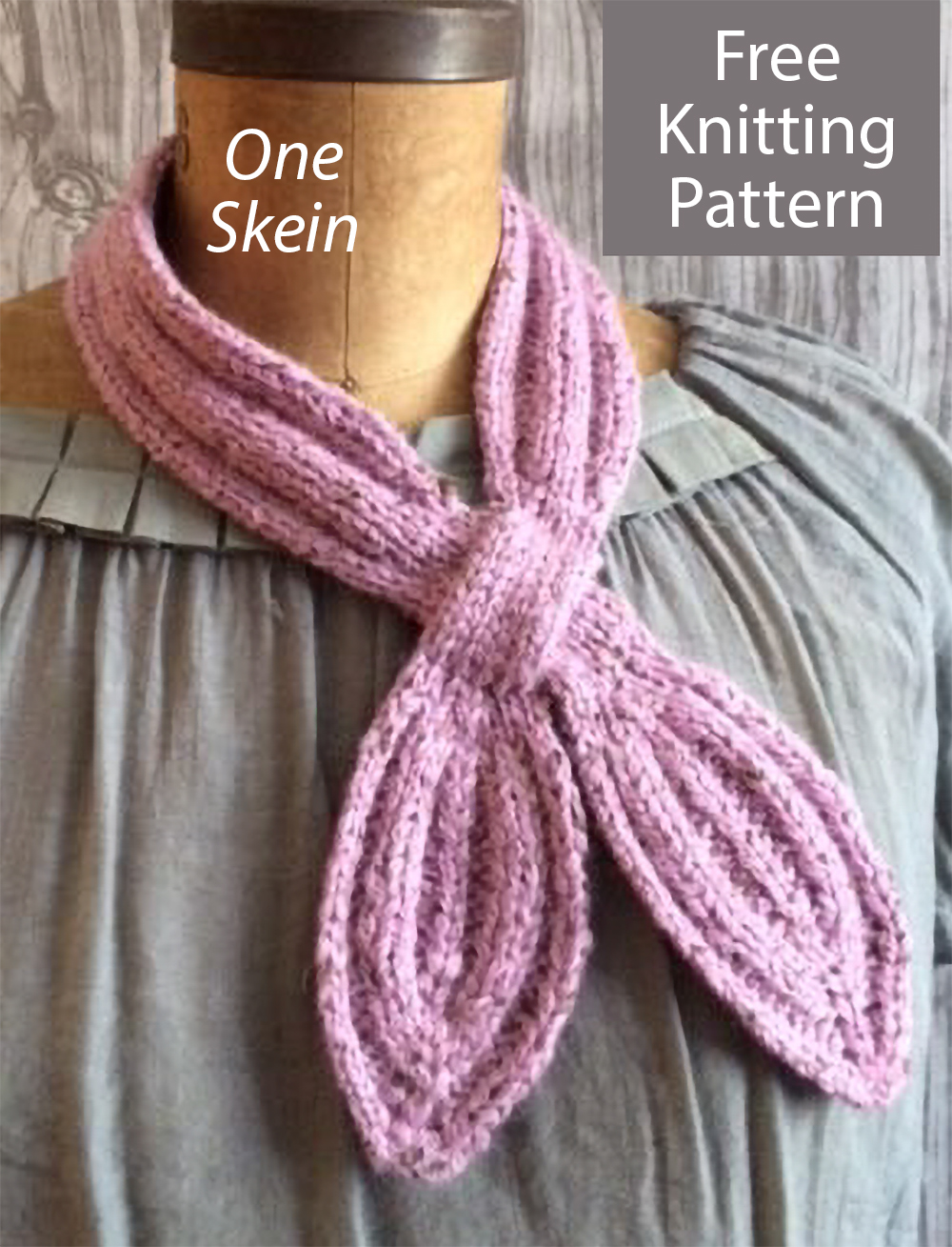 Free One Hank Leaf Neck Scarf One Skein Knitting Pattern