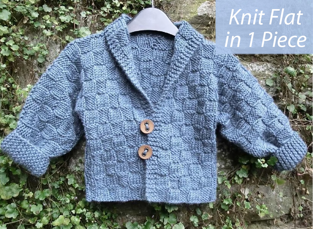 One Piece Baby Jacket Knitting Pattern