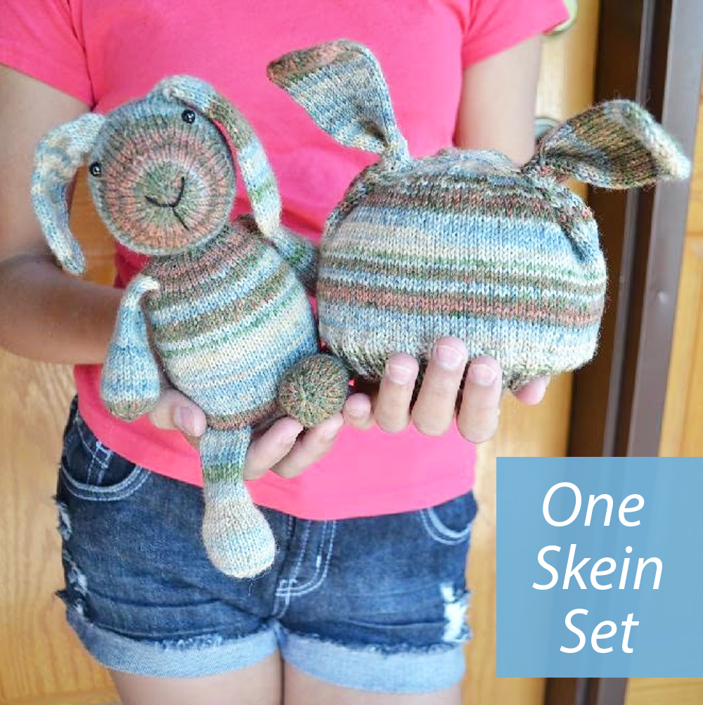 One Skein Opal Bunny and Hat Set Knitting Pattern 