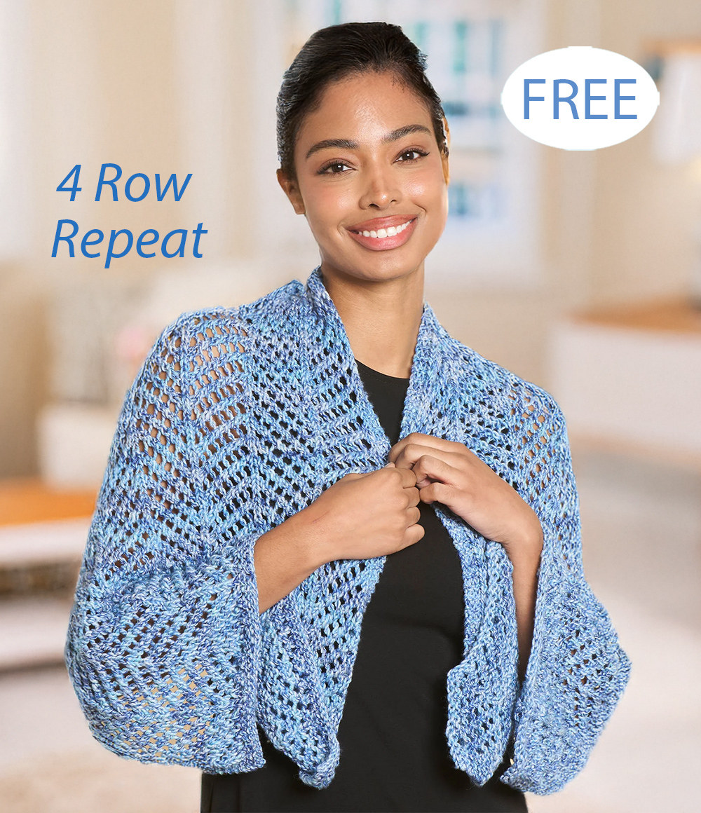 Free Open Chevron Shawl Knitting Pattern