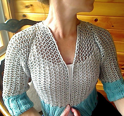 Knitting Pattern for One Row Repeat Openwork Cardigan