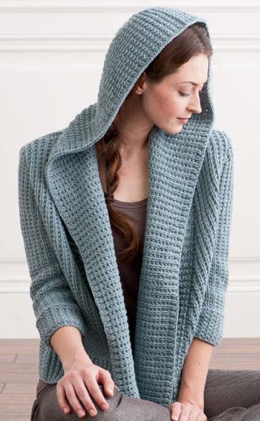 Knitting pattern for Osprey Hooded Cardigan and more hoodie knitting patterns