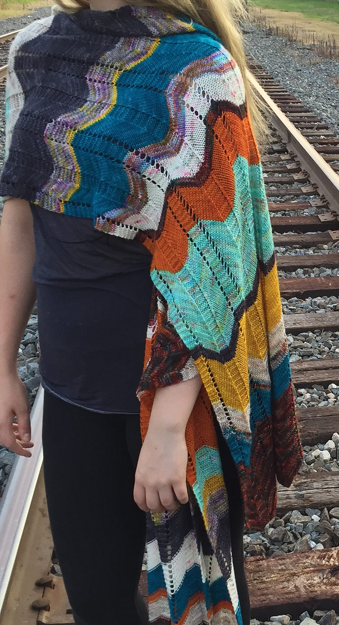 Free Knitting Pattern for Easy Outline Shawl