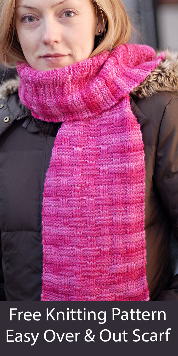 Free Scarf Knitting Pattern Over and Out Scarf