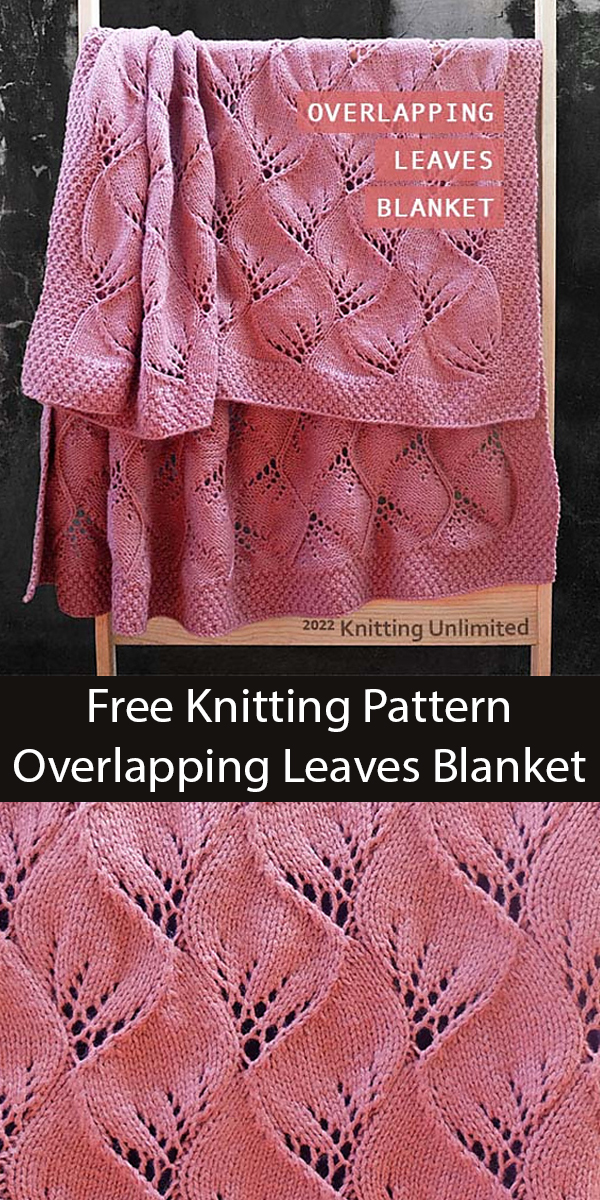 Free Blanket Knitting Pattern Overlapping Leaves Blanket