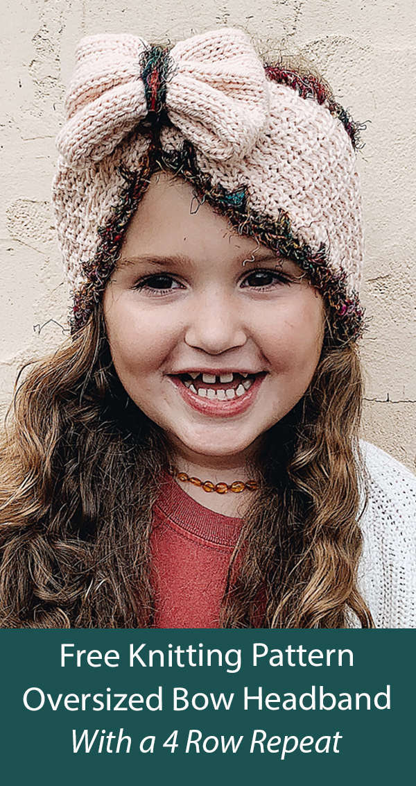 Free Knitting Pattern Oversized Bow Headband for Child