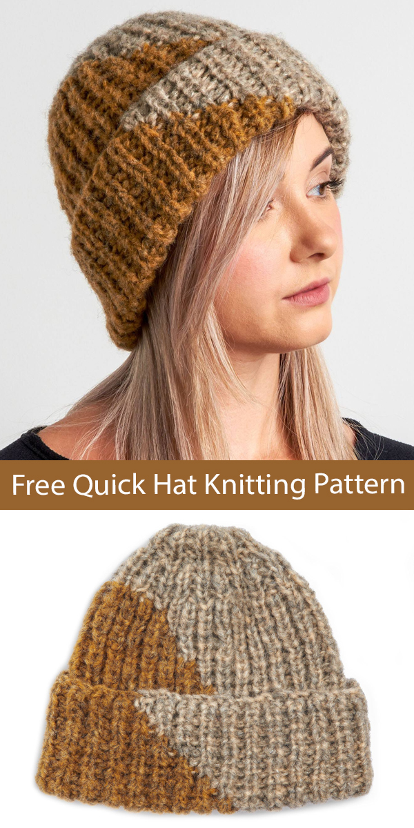 Free Hat Knitting Pattern Quick Oversized Brim Hat