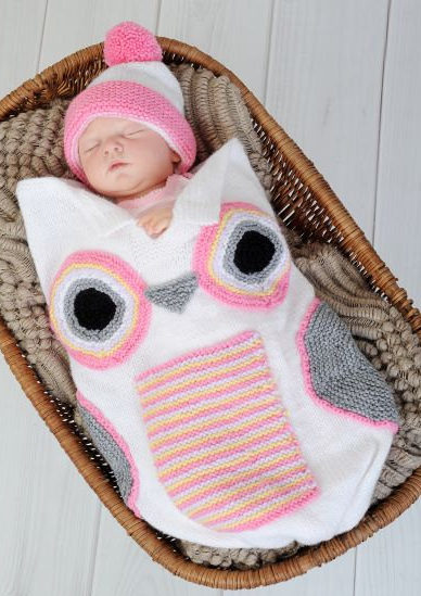 Knitting Pattern for Owl Baby Cocoon