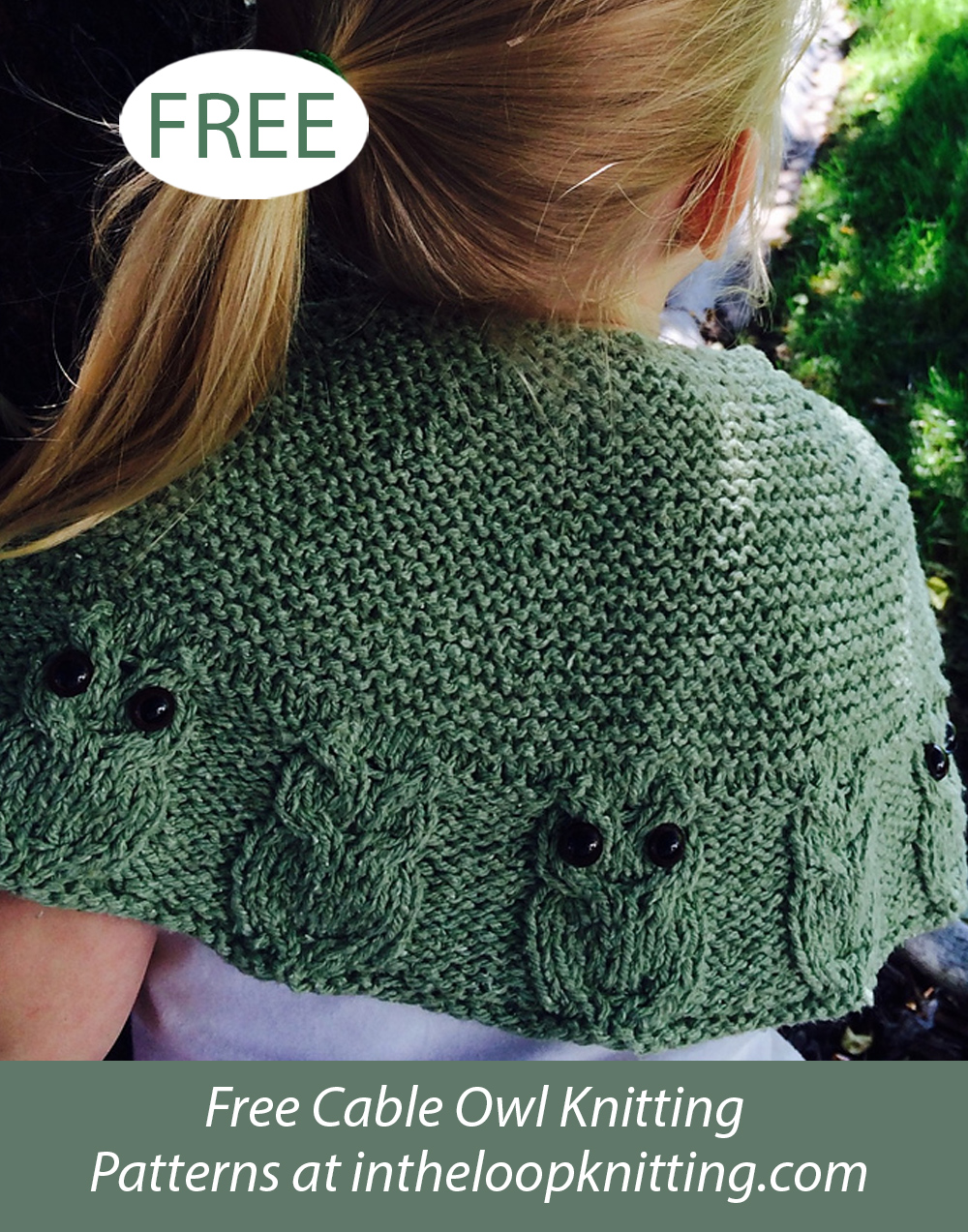 Owl Capelet Shawl Free Knitting Pattern