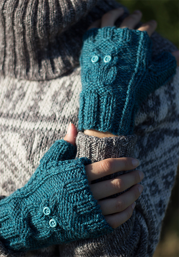 Owl Fingerless Gloves