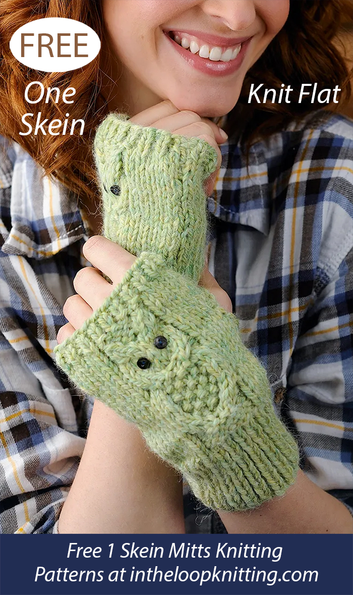 Free Owl Fingerless Gloves  Knitting Pattern