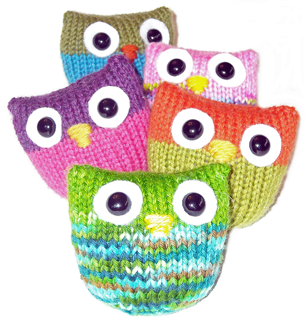 Free Knitting Pattern for Owl Puffs