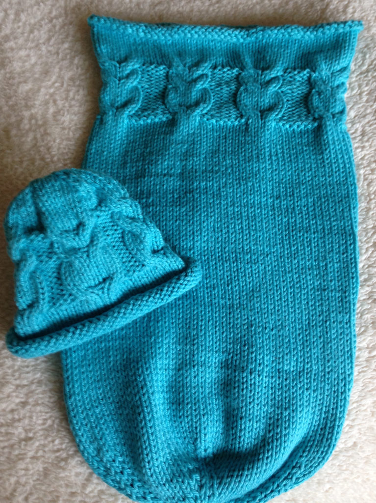 Free Knitting Pattern for Owlie Sleep Sack and Hat