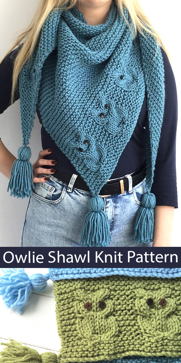 Shawl Knitting Pattern Owlie Shawl