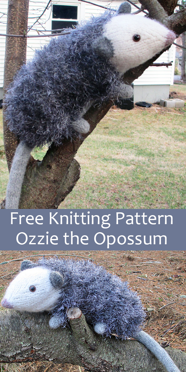 Free Knitting Pattern for Ozzie the Opossum