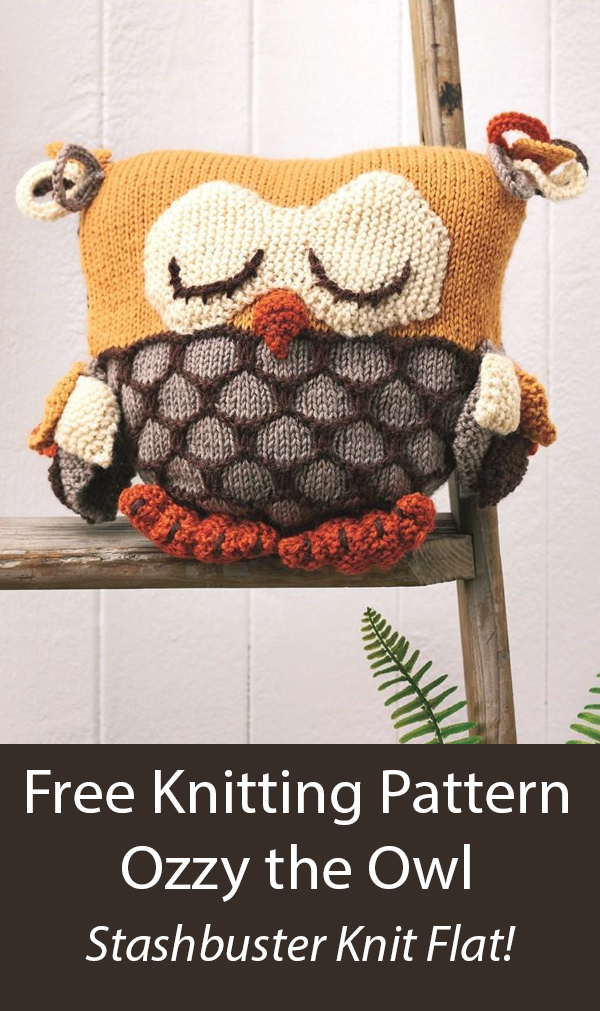 Ozzy the Owl Knitting Pattern Knit Flat