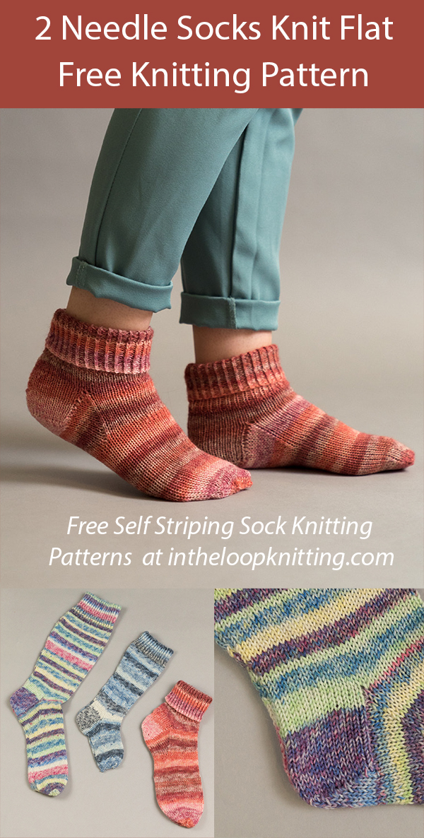 Free Two Needle Socks Knitting Pattern P050 Seamed Socks for the Family