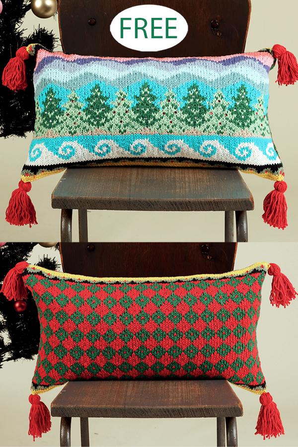 Free P343 Christmas Cushion knitting patterns