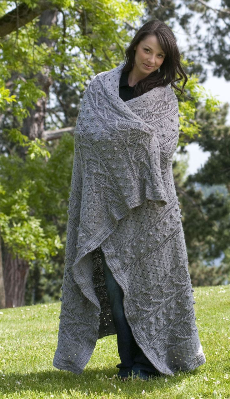 Free knitting pattern for Pacific Elegance Afghan and more cable blanket knitting patterns