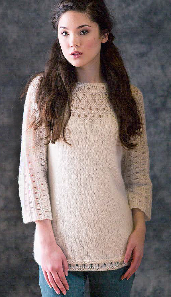 free ladies lace sweater knitting pattern Archives - Knitting Bee (74 free  knitting patterns)