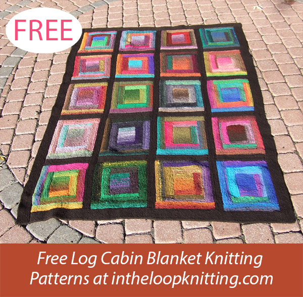 Free Paintbox Log Cabin Blanket Knitting Pattern Garter Stitch