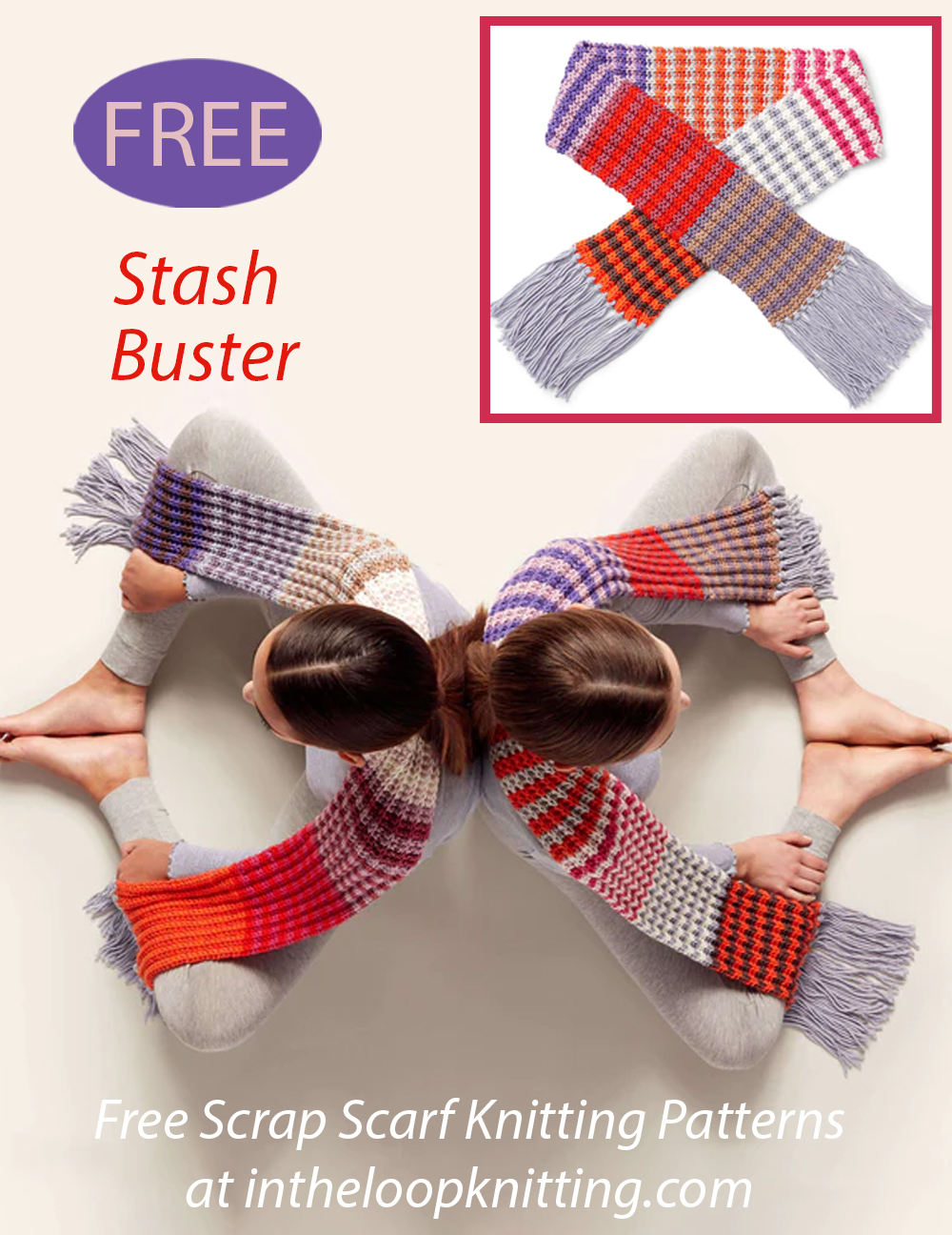 Free Stash Buster Stripe Scarf Knitting Pattern