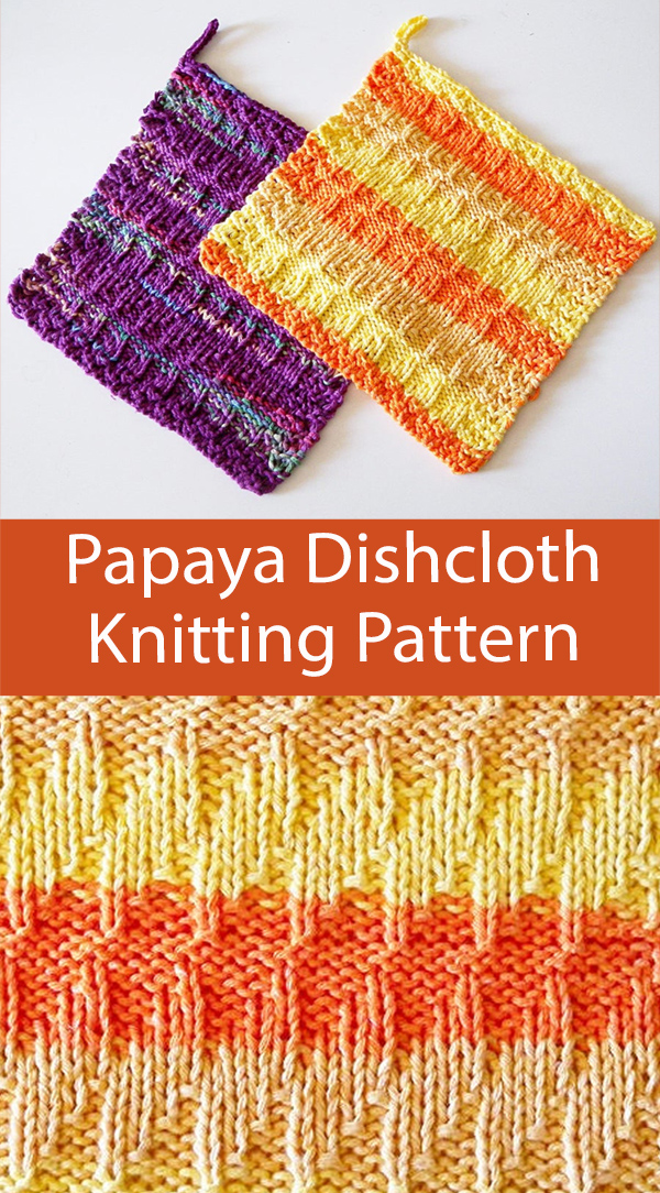Papaya Dishcloth or Potholder Knitting Pattern