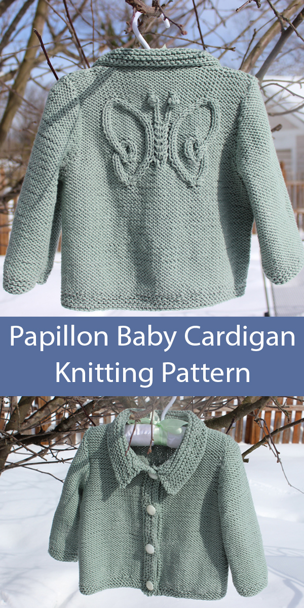 Baby Butterfly Cardigan Knitting Pattern Papillon