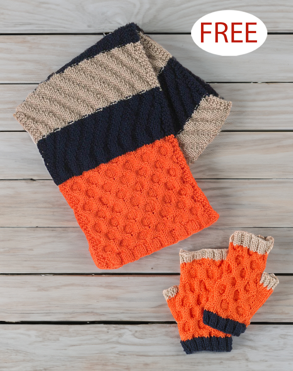 Free Parade Accessory Scarf and Mitts Knitting Pattern